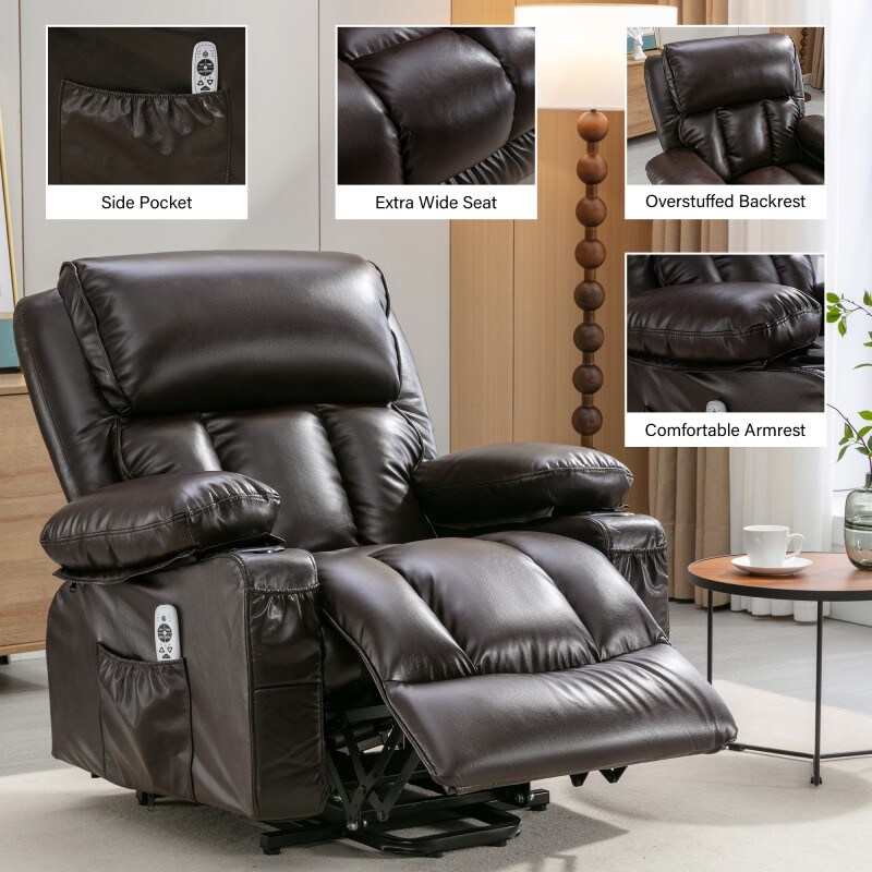XDL23 Power Lift Recliner Chair With Heat And Massage And Cup